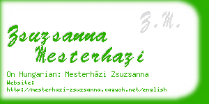 zsuzsanna mesterhazi business card
