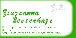 zsuzsanna mesterhazi business card